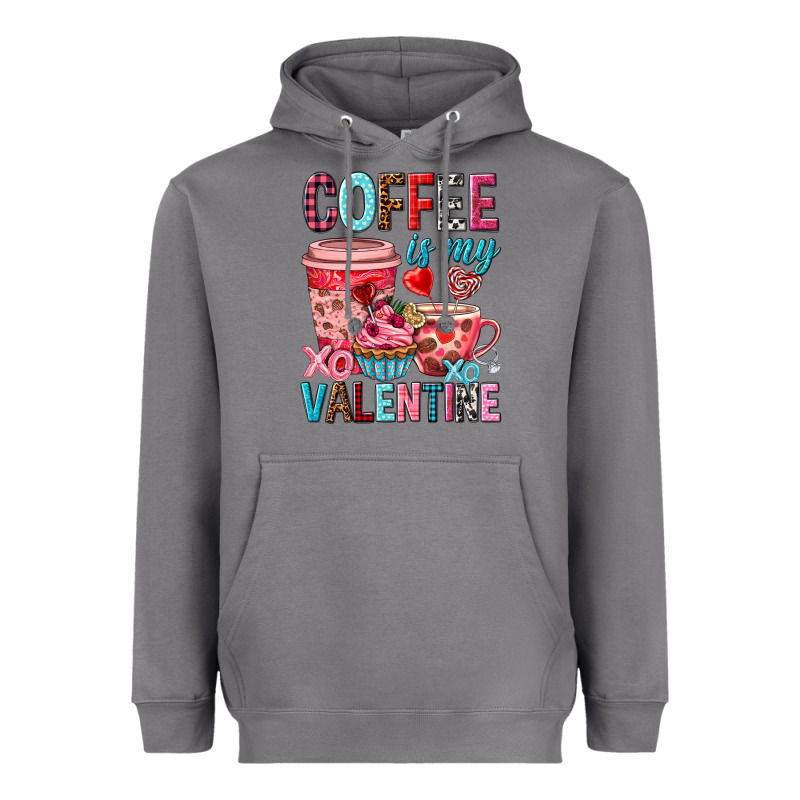 Coffee Is My Valentine Valentine's Day Heavyweight Hoodie by HowdyJamesFarm | Teevron