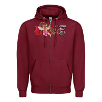 Burgundy valentine's day cupid sunflowers love Zipper Hoodie - RanaPortraitStore
