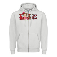 Dove Grey valentine's day cupid sunflowers love Zipper Hoodie - RanaPortraitStore