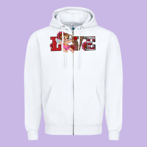 Valentine's Day Cupid Sunflowers Love Zipper Hoodie Designed By Ranaportraitstore