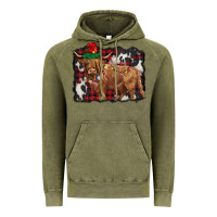 Vintage Olive christmas highland cow Vintage Hoodie - BarkalooDesign