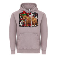 Vintage Zinc christmas highland cow Vintage Hoodie - BarkalooDesign