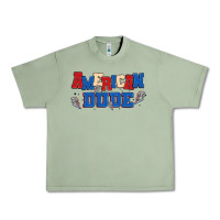 Oil Green american dude Urban Heavy Tee - MaliasSmallBusiness
