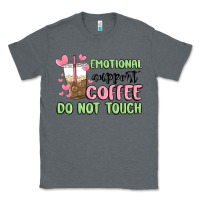 Charcoal Heather emotional support coffee do not touch Classic Tee - MaliasSmallBusiness