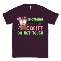 Plum emotional support coffee do not touch Classic Tee - MaliasSmallBusiness