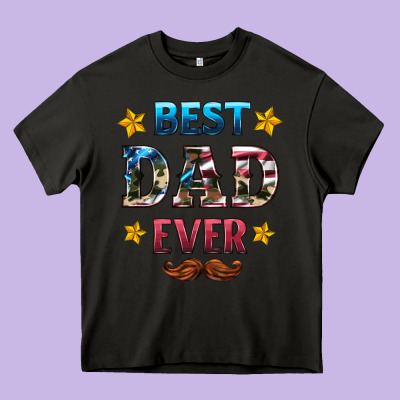 Best Dad Ever Heavy Core Tee Designed By Hra Design Shop