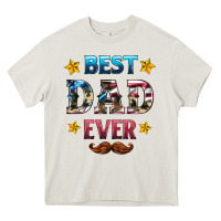 Cream best dad ever Heavy Core Tee - HRA Design Shop