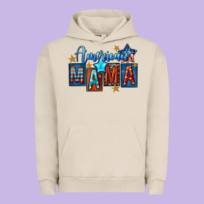 American Mama Mother's Day Urban Hoodie Designed By Fadigitalartstudio