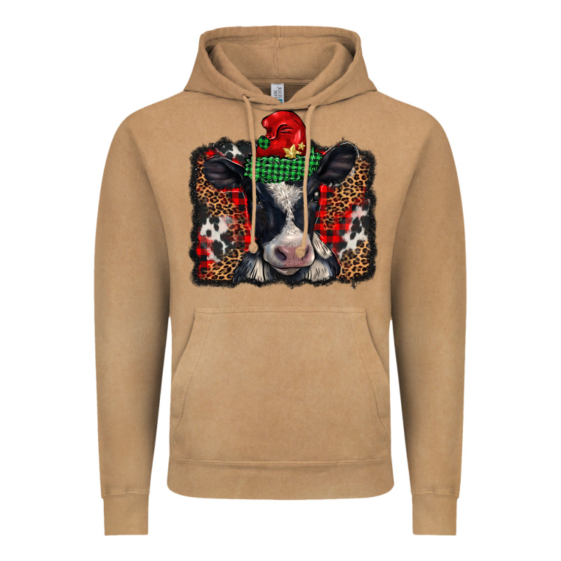 Christmas Black And White Baby Cow Vintage Hoodie by BarkalooDesign | Teevron