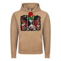 Vintage Coffee christmas black and white baby cow Vintage Hoodie - BarkalooDesign