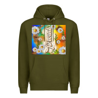 Army Green proud with daisies Premium Hoodie - TumblerDesignByShophia