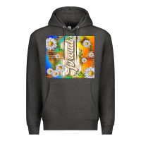 Charcoal Heather proud with daisies Premium Hoodie - TumblerDesignByShophia