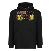 Black mardi gras and beer hjf Heavyweight Hoodie - HowdyJamesFarm