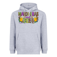 Heather Grey mardi gras and beer hjf Heavyweight Hoodie - HowdyJamesFarm