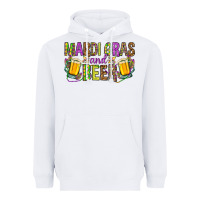White mardi gras and beer hjf Heavyweight Hoodie - HowdyJamesFarm