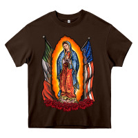 Chocolate Brown our lady Heavy Core Tee - RacoonDesign