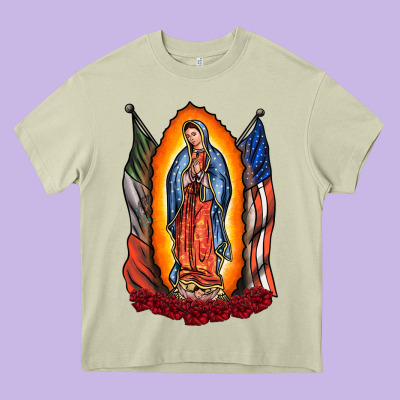 Our Lady Heavy Core Tee Designed By Racoondesign