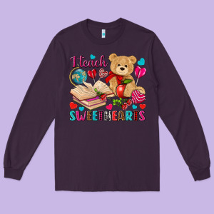 I Teach Sweethearts Long Sleeve Tee Designed By Nancycooperartshop