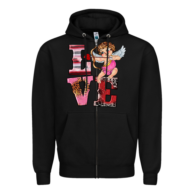 Valentine's Day Cupid Love Zipper Hoodie by RanaPortraitStore | Teevron