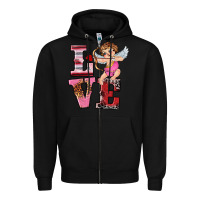 Black valentine's day cupid love Zipper Hoodie - RanaPortraitStore