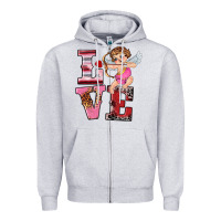 Heather Grey valentine's day cupid love Zipper Hoodie - RanaPortraitStore
