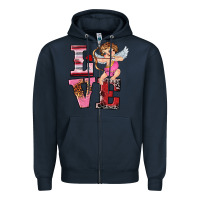 Navy valentine's day cupid love Zipper Hoodie - RanaPortraitStore