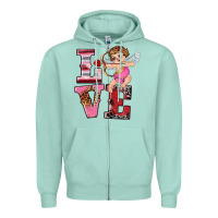 Seafoam valentine's day cupid love Zipper Hoodie - RanaPortraitStore