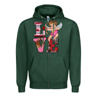Sports Green valentine's day cupid love Zipper Hoodie - RanaPortraitStore