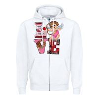 White valentine's day cupid love Zipper Hoodie - RanaPortraitStore
