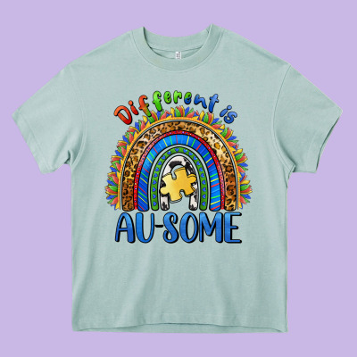 Different Is Ausome Heavy Core Tee Designed By Barkaloodesign