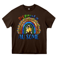 Chocolate Brown different is ausome Heavy Core Tee - BarkalooDesign
