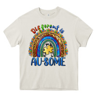 Cream different is ausome Heavy Core Tee - BarkalooDesign
