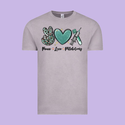 Peace Love Phlebotomy Vintage Tee Designed By Maliassmallbusiness