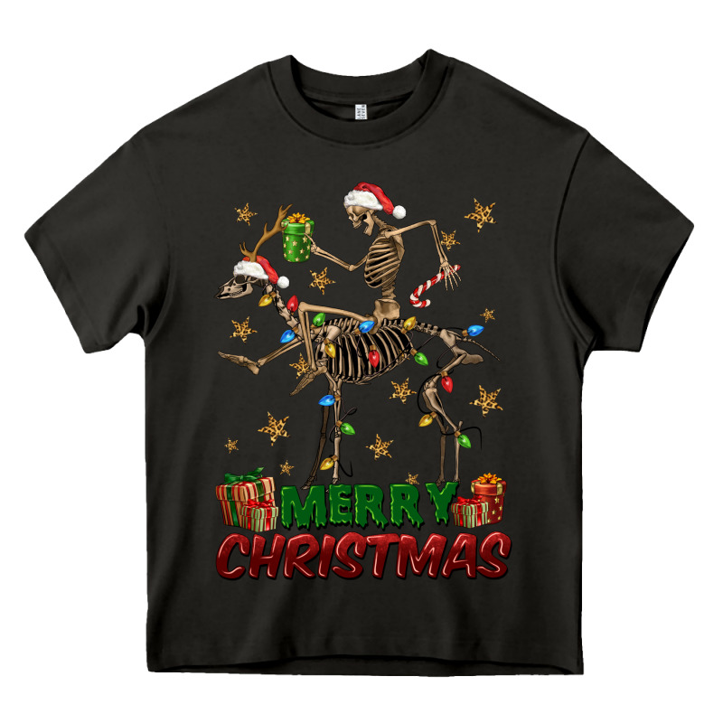 Merry Christmas Deer Skeleton Heavy Core Tee by FaDigitalArtStudio | Teevron