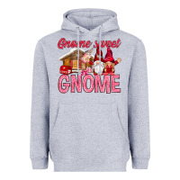 Heather Grey Gnome sweet gnome Valentine's Day Heavyweight Hoodie - HowdyJamesFarm
