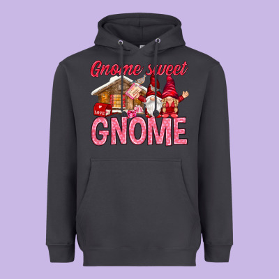 Gnome Sweet Gnome Valentine's Day Heavyweight Hoodie Designed By Howdyjamesfarm