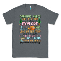 Charcoal Heather camping rules Classic Tee - MaliasSmallBusiness