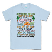 Dusty Blue camping rules Classic Tee - MaliasSmallBusiness