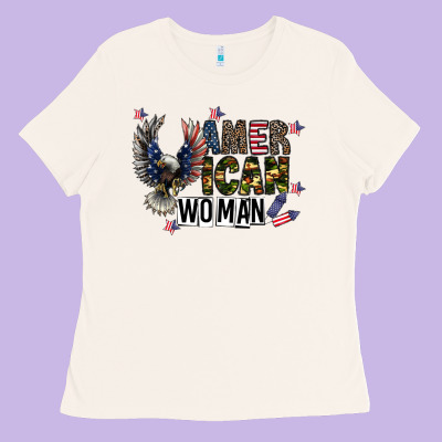 American Woman Ladies Tee Designed By Cowhidedigitalart
