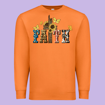 Faith Usa Sunflower 4th Of July Premium Sweatshirt Designed By Howdyjamesfarm