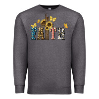 Charcoal Heather Faith USA sunflower 4th of july Premium Sweatshirt - HowdyJamesFarm