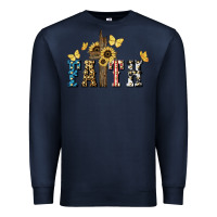 Navy Faith USA sunflower 4th of july Premium Sweatshirt - HowdyJamesFarm