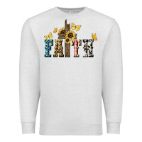 Oatmeal Heather Faith USA sunflower 4th of july Premium Sweatshirt - HowdyJamesFarm