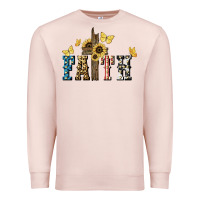 Pale Pink Faith USA sunflower 4th of july Premium Sweatshirt - HowdyJamesFarm