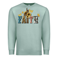 Seafoam Faith USA sunflower 4th of july Premium Sweatshirt - HowdyJamesFarm