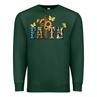 Sports Green Faith USA sunflower 4th of july Premium Sweatshirt - HowdyJamesFarm