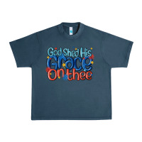 Midnight Navy god shed his grace on the thee Urban Heavy Tee - MaliasSmallBusiness
