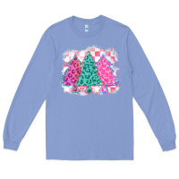 Colony Blue christmas leopard trees Long Sleeve Tee - MaliasSmallBusiness