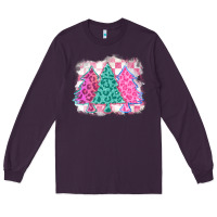Plum christmas leopard trees Long Sleeve Tee - MaliasSmallBusiness
