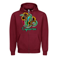 Burgundy Capricorn Zodiac Zipper Hoodie - Bettercallsaul